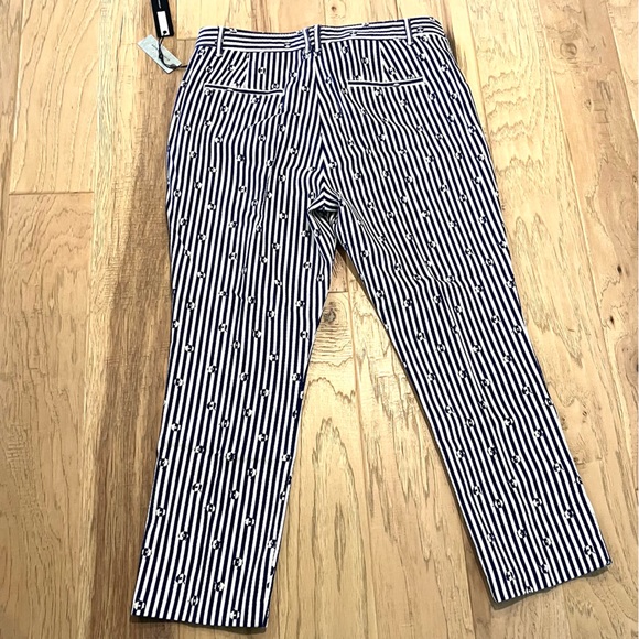 Essential Slim Trousers by Anthropologie, size 12P, blue and white stripped - Picture 8 of 9
